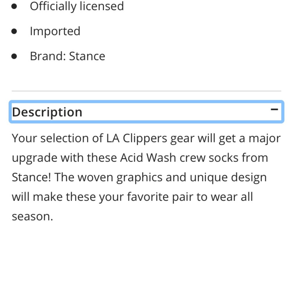 Stance Los Angeles Clippers Acid Wash Crew Socks - Picture 5 of 5